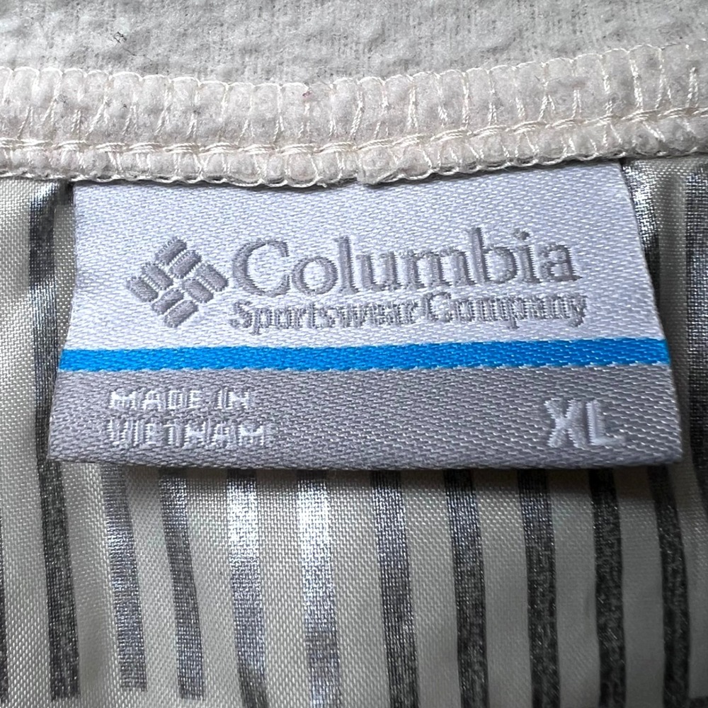 Columbia Quilted Fleece Hooded Vest Womens XL Cream Therma Coil Layering Outdoor - Picture 4 of 16